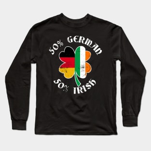 50% German 50% Irish Flags - St. Patrick's Day T Shirt Long Sleeve T-Shirt